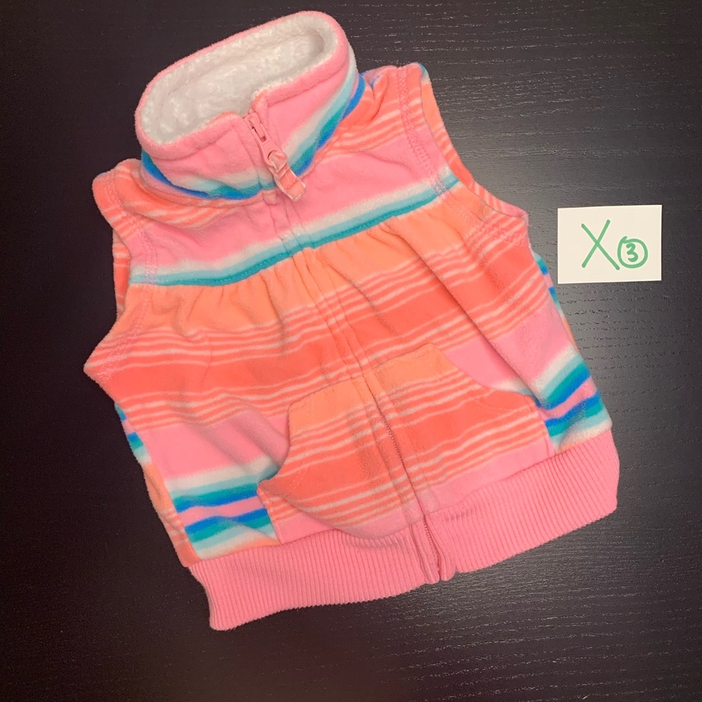 ⭐️2/$5.00⭐️ Carter’s 3m Striped Pink Vest